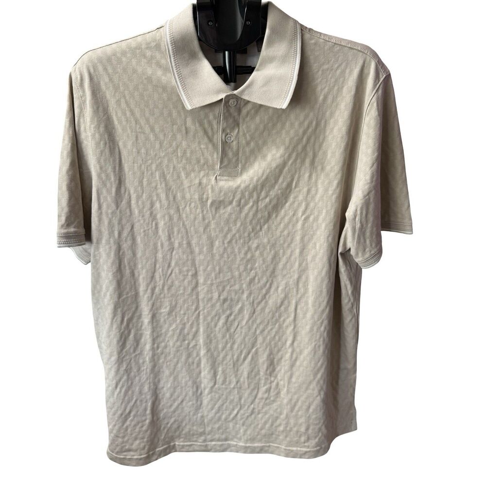 Ted Baker Men’s Textured Polo Shirt, Tan Size Large Golf Work Business